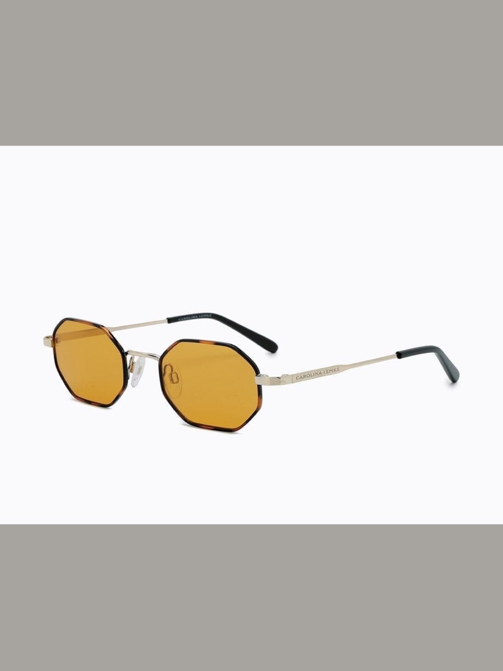 Carolina Lemke Men's Gold Frame Sunglasses with Amber Lenses
